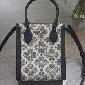 Kate Spade Black and Cream Floral Mini Bag